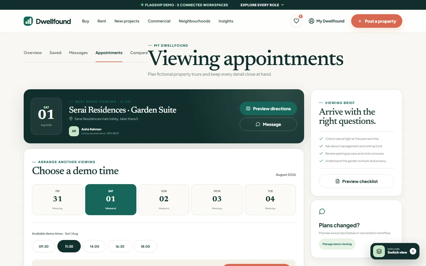 Viewing appointments