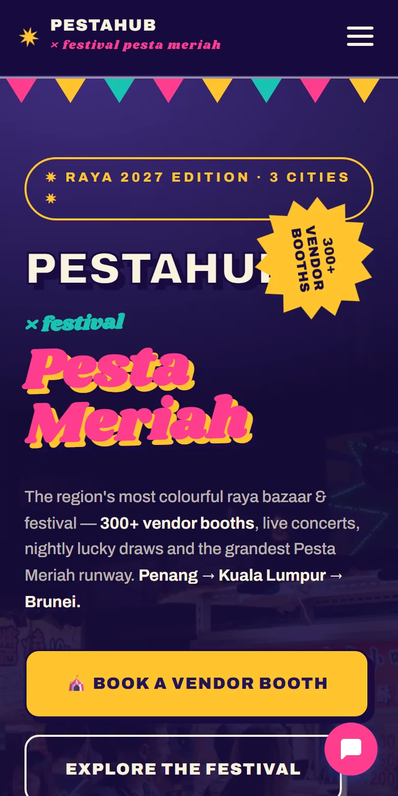 PestaHub — mobile view