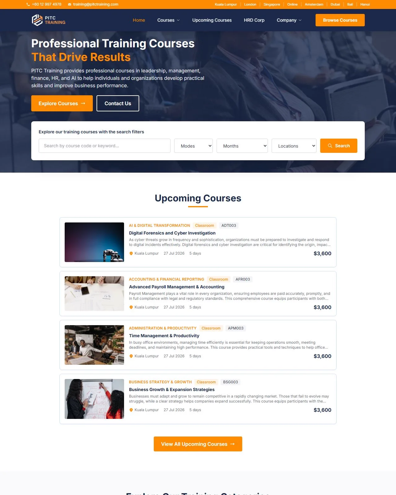 PITC Training — website screenshot