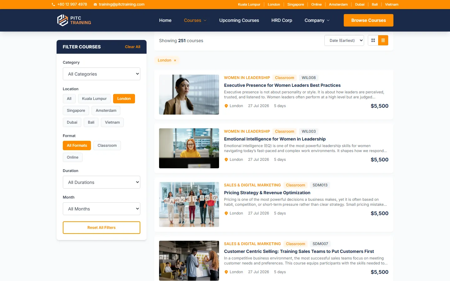 A catalog built for 252 courses