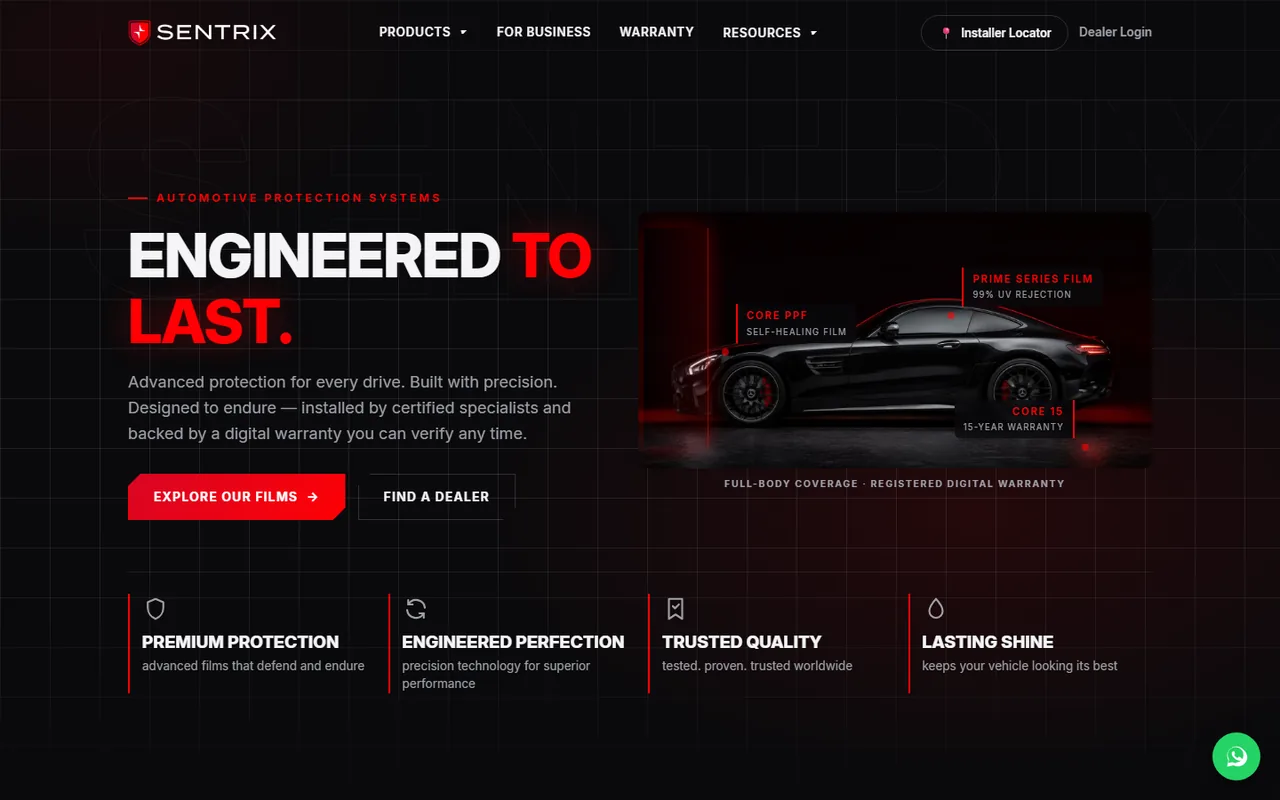 Sentrix Auto — automotive platform built by Perfect Design